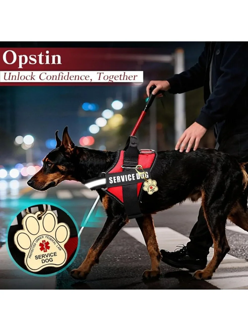 Service Dog Vest with ID Tag & ADA Info Cards | Harness Sizes XS-XXL | ESA